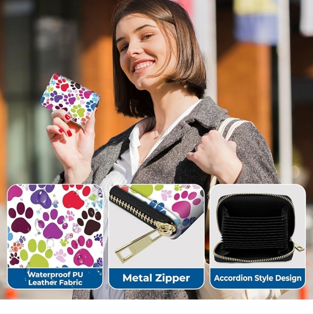 Colorful Paw Print Wallet - Picture 6 of 6
